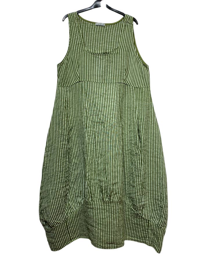 LINEN & COTTON HOUSE - Wholesale Dress - Women's - ROBE EN LIN 322 8119 RAYÉE PRINTEMPS ÉTÉ VÊTEMENTS36