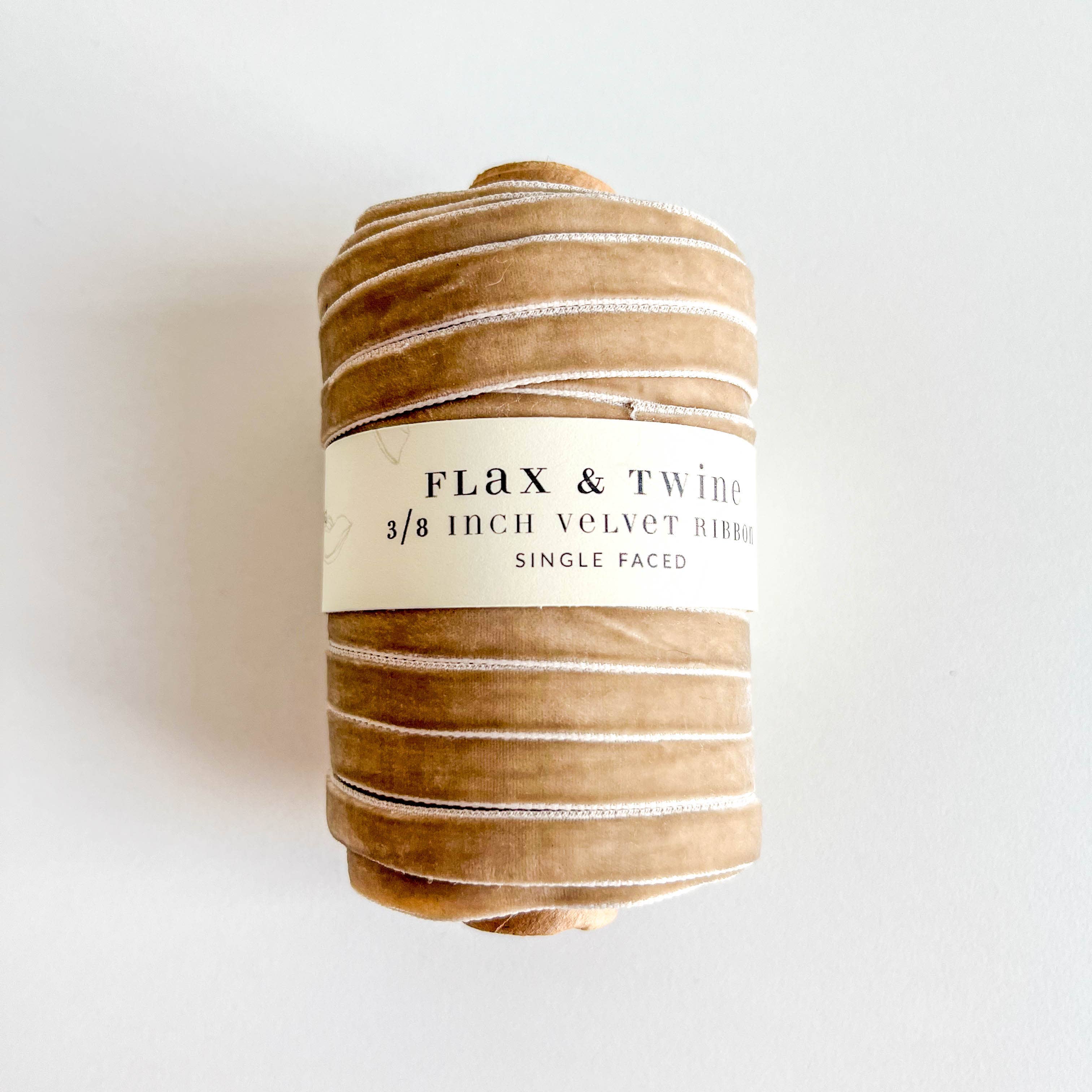 Flax & Twine - Wholesale Ribbon - Gift Wrapping - Flax & Twine 3/8" Velvet Ribbon - 30 Yards2
