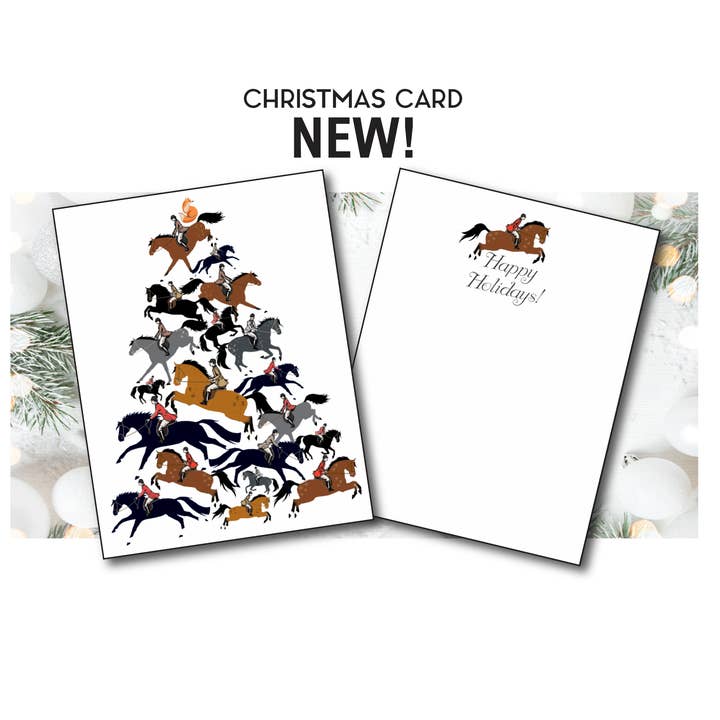Horse Christmas Card / Fox Hunters / Holiday Greeting Card for wholesale by Horse Hollow Press
