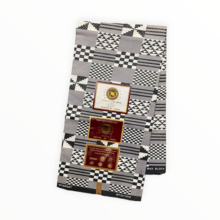 Stampe africane - Trama in bianco e nero - Mitex Holland per la vendita all'ingrosso da parte di City Fabrics