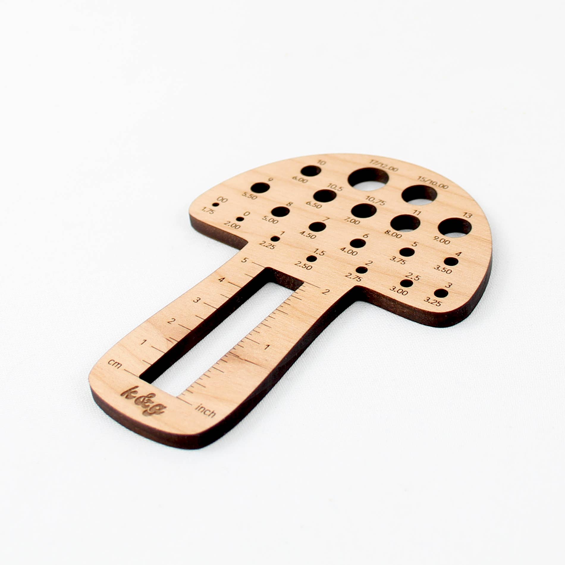 Knit & Gather – wholesale Knitting/Crochet Supplies – Mushroom Knitting Needle Gauge Tool1