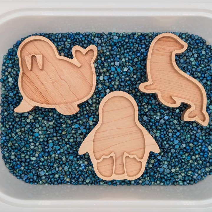 Carved Together Co - Wholesale Wood Toy - Kids - Mini Walrus Sensory Play Tray