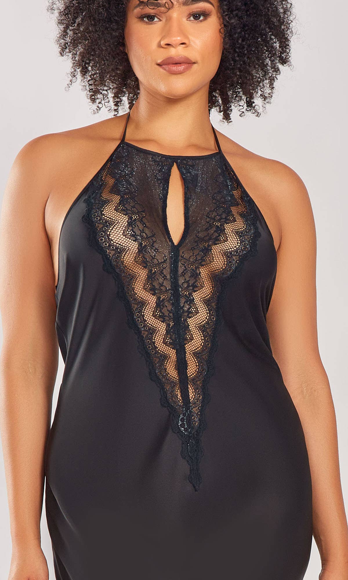 iCollection – wholesale Robe – Women's – Tess Plus Size Stretch Satin Long Robe with Lace20