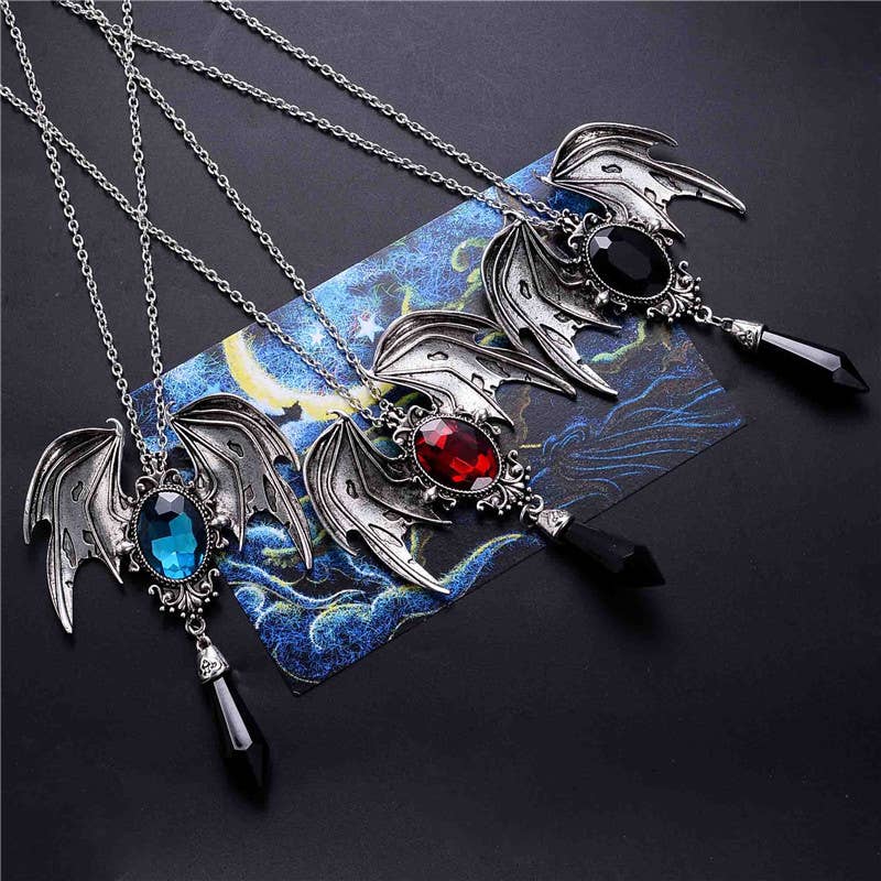 Tourtiwi – wholesale Pendant/charm necklace – Halloween Gothic Bat Wings Pendant Necklace11