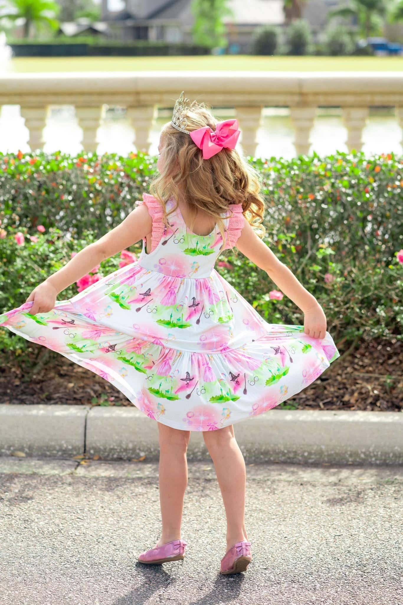 Riley & Rett – Engroshandel Kjole - Børn – Populær Flæse Blondeærme Lagdelt Snurretur8