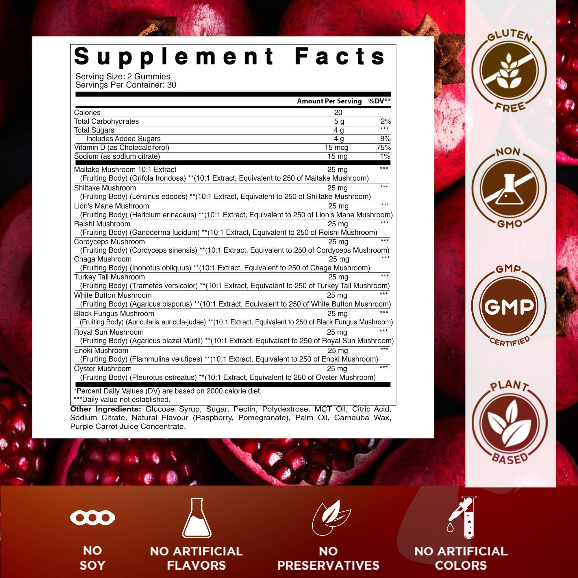 Vitamatic - Wholesale Oral Supplement/Vitamin - Vitamatic | Mushroom Complex with D3 | 60 Gummies1