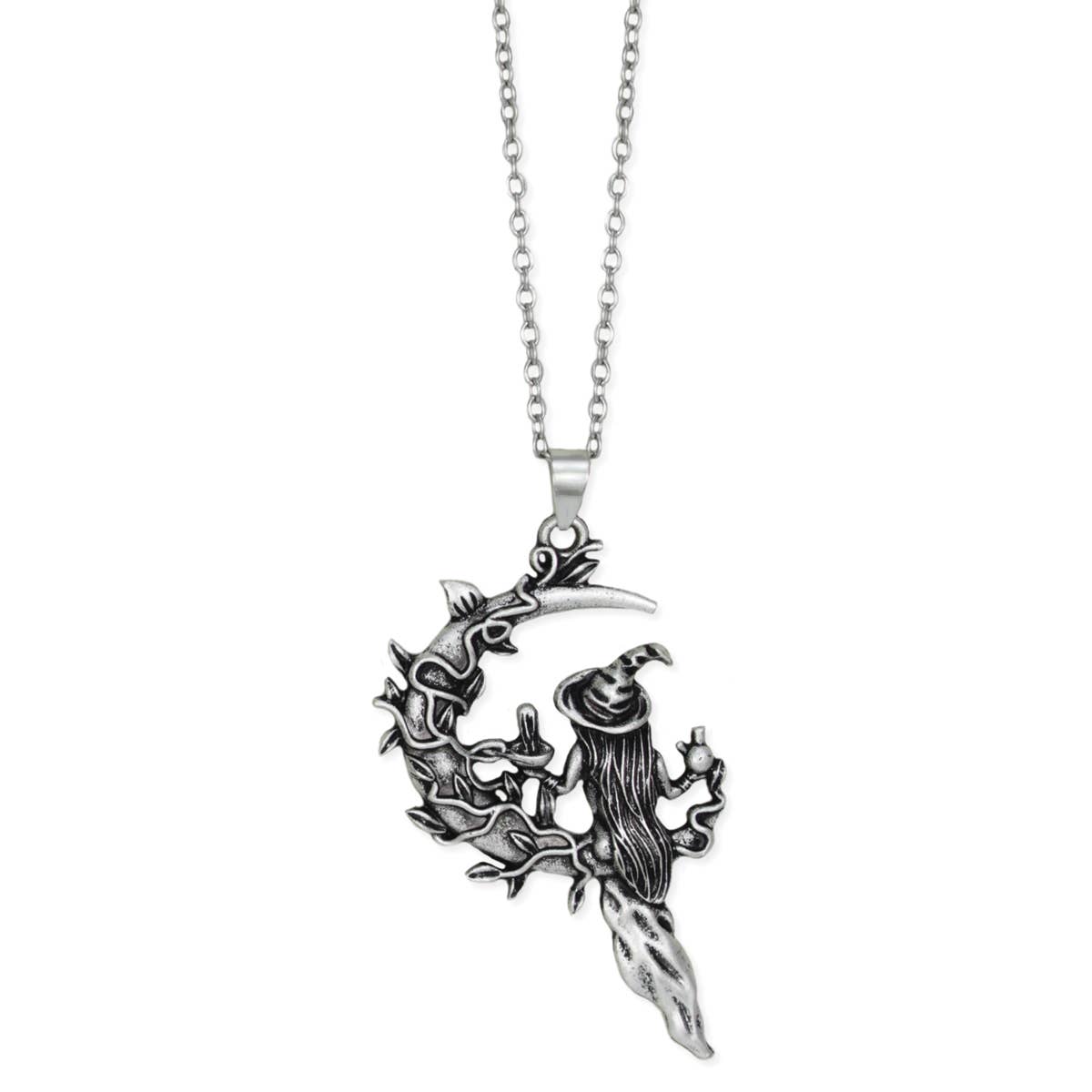 ZAD - Vente Colliers à pendentif - Collier Sorcière Lune d'Argent Mystic Maven2