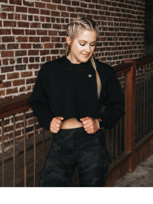 Blackwolfe Cropped Hoodie for wholesale by Blackwolfe Athletica