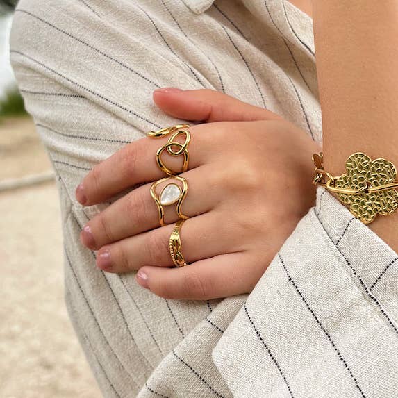 Gold Stainless steel ring 424RX139 for wholesale on Faire1