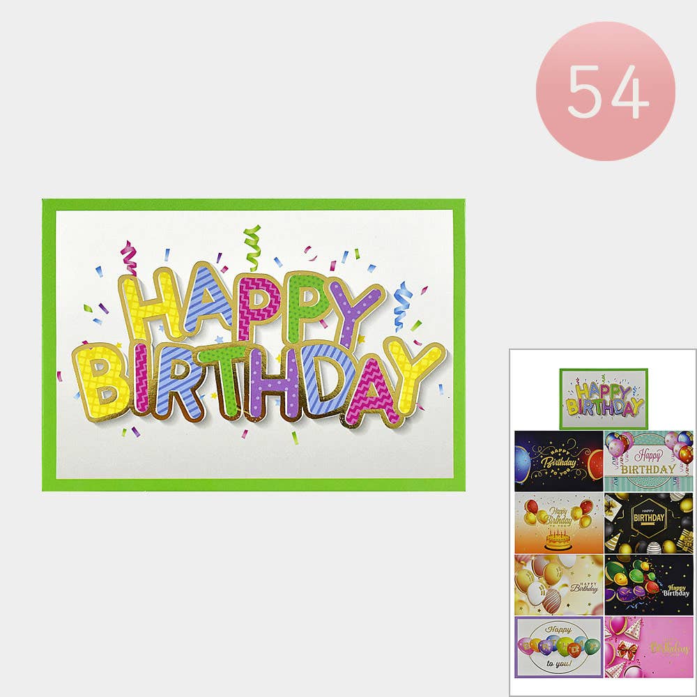 Sensibling Corp. - Wholesale Birthday Card - 54PCS - Fun Assorted Happy Birthday Card Set
0