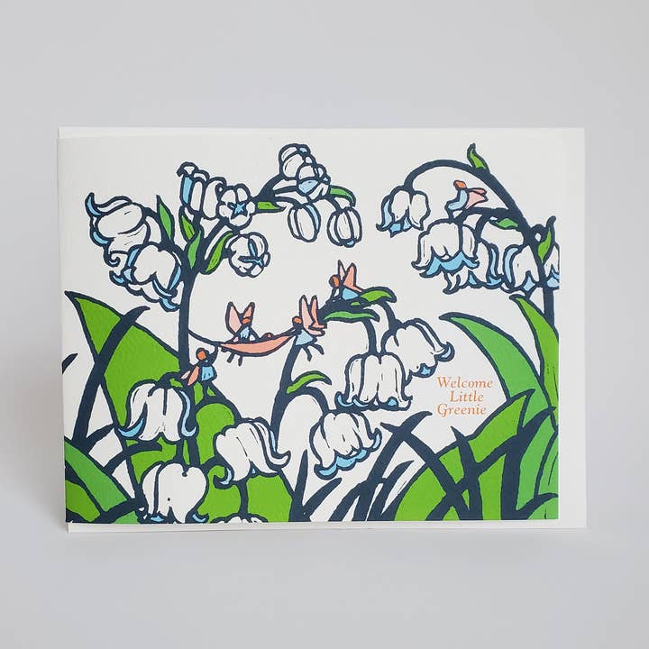 Welcome Little Greenie Congratulations Baby Greeting Card for wholesale by Little Green