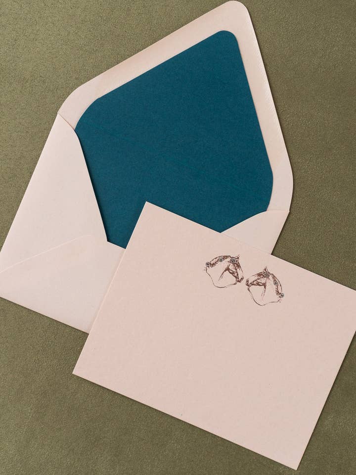 Horse Motif Foil Stamped Correspondence Cards, Set of 8 for wholesale by Danielle Demers Studio