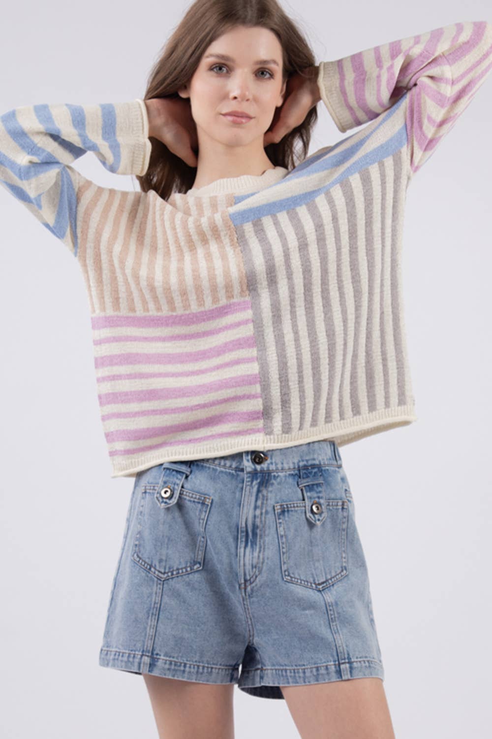 VERY J - Vente Short – femme - Short en jean délavé taille haute style Y2K10