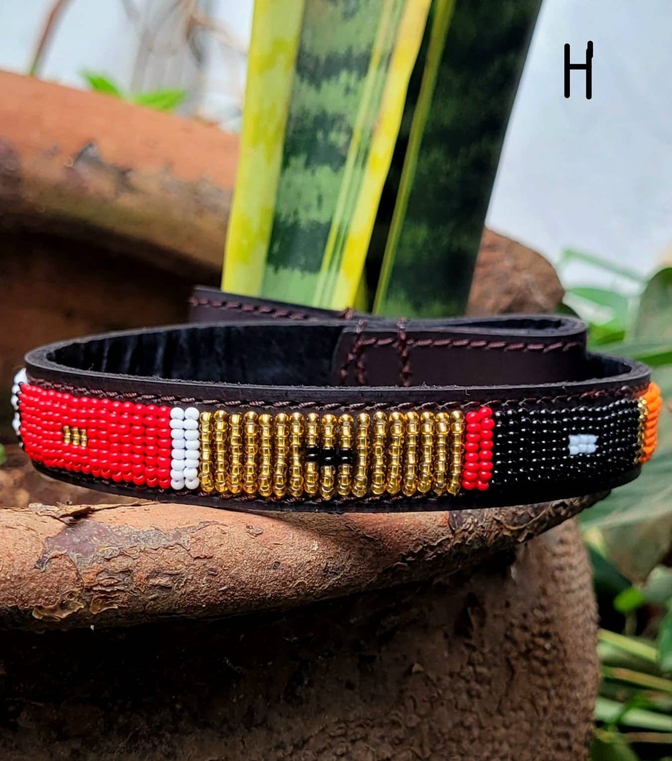 MAASAI CHIEF - Wholesale Pet Collar - Cat/Dog - Beaded Leather  Horse browband9