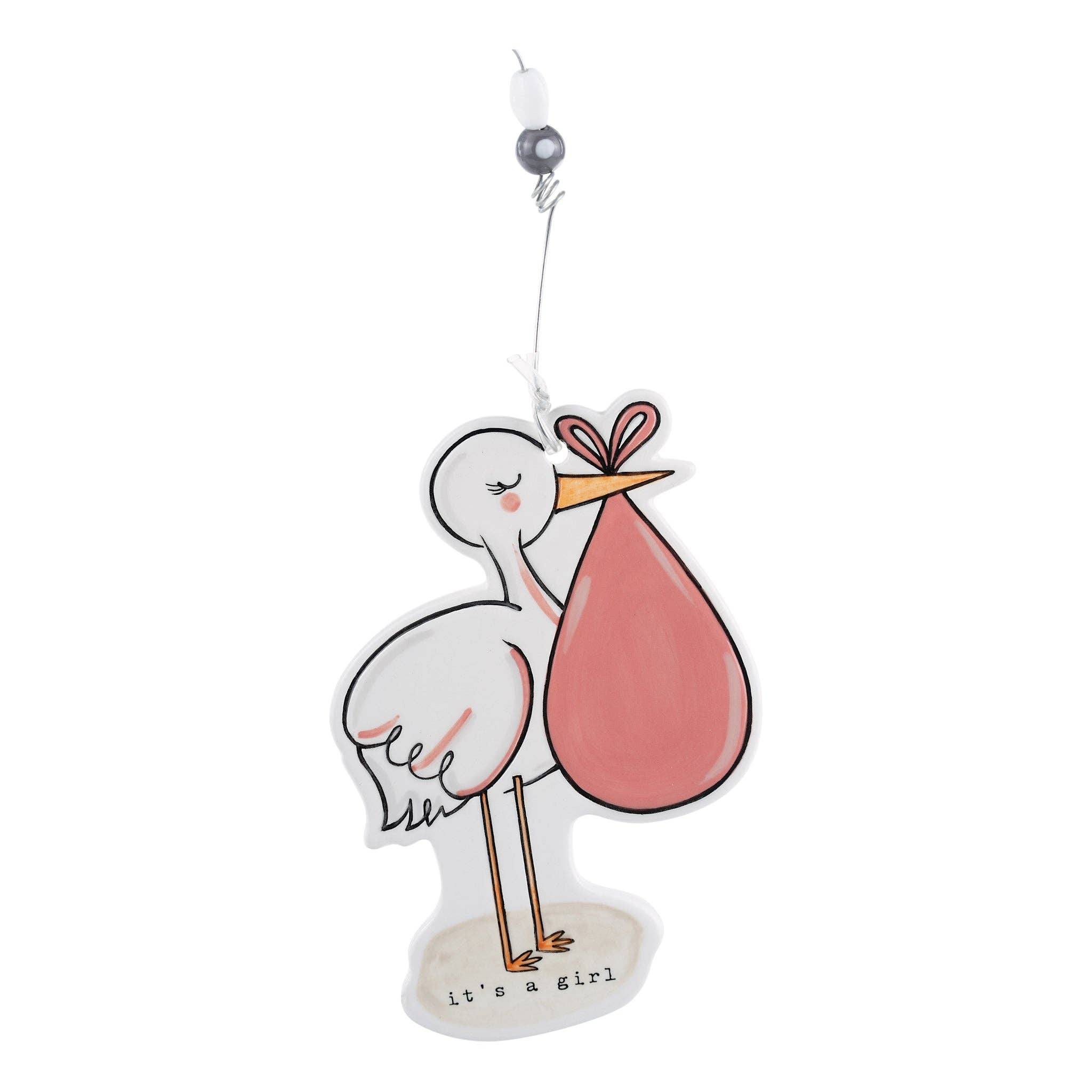 Glory Haus - Wholesale Ornament - Stork It's A Girl Flat Ornament0