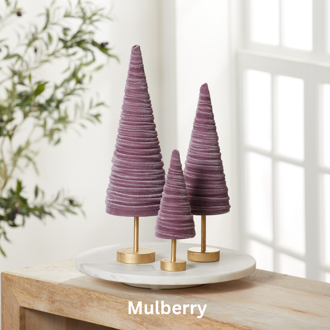 Your Heart's Content - Wholesale Christmas Decoration - Pedestal Trees Velvet Set of 3 Tablescap, Winter Mantel4