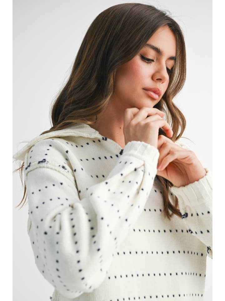 AEMI + CO - Wholesale Knit Sweater - Women's - 3294GK Dot Knit Pullover Sweater7