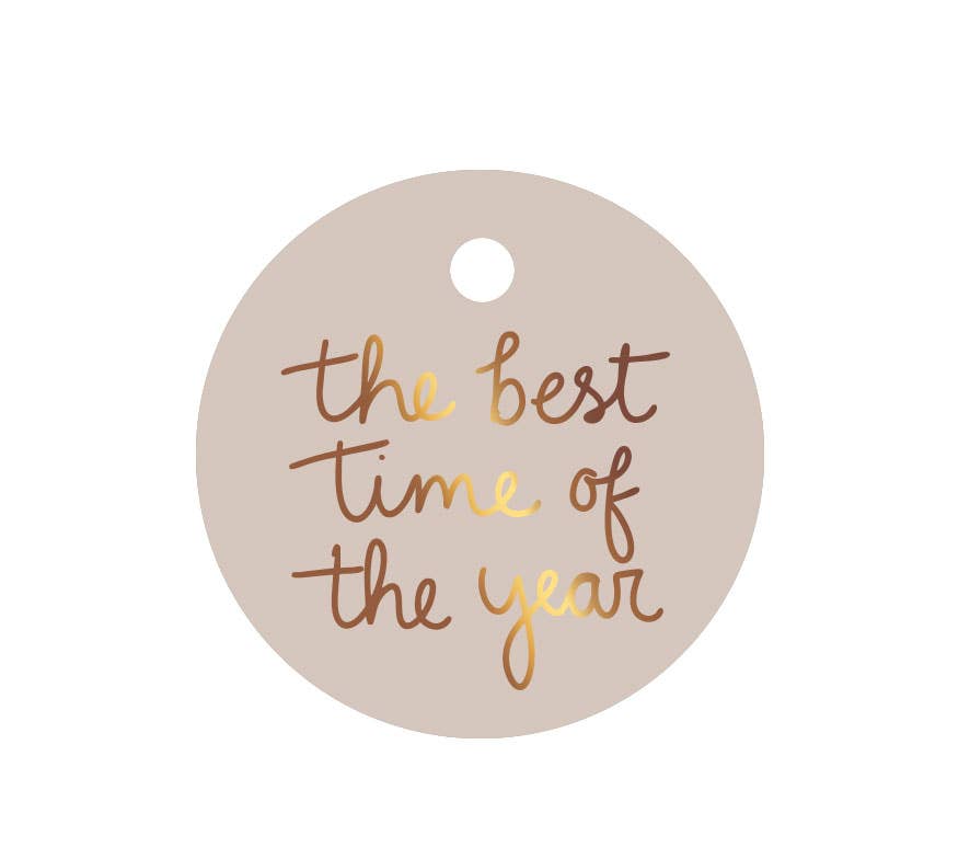NynkeOntwerpt - Wholesale Gift Tag Label - Gift tag Christmas | Gold foil | The best time of the year1