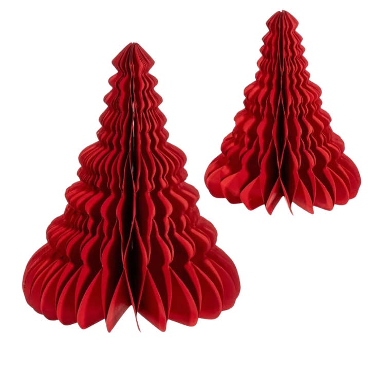 Conjunto de dos árboles de papel de panal rojo para venta al por mayor de Domenica Marland