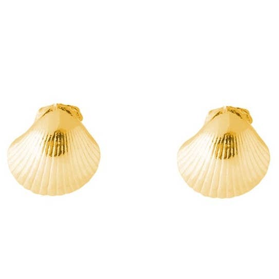 OORBELLEN MET ZEESCHELPEN - 18K verguld voor wholesale door Carolinne B