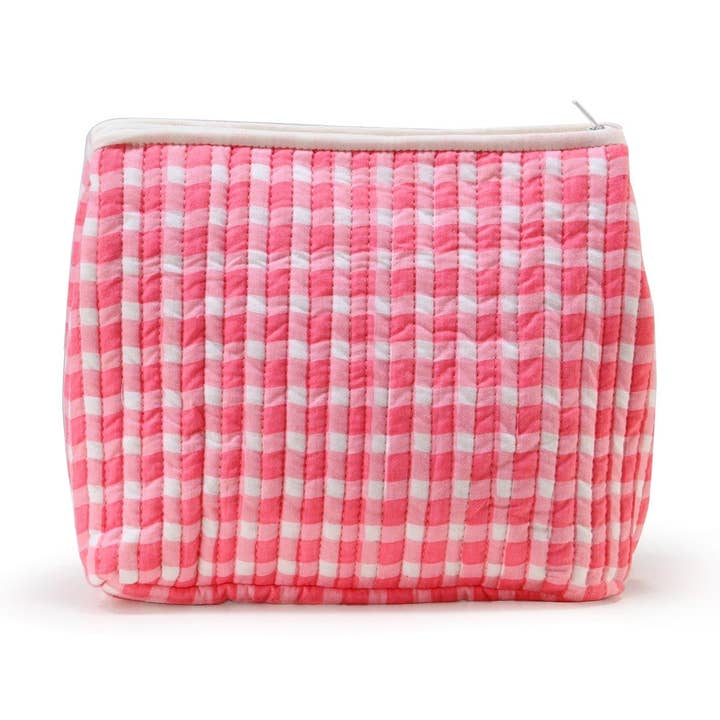 Necessaire Colette com Estampa Vichy Rosa por atacado de GERMAINE DES PRES