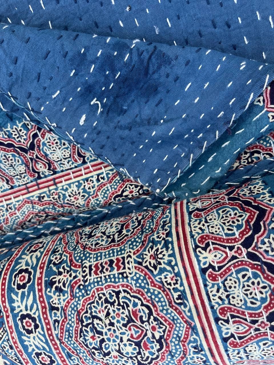 bhavnas boutique – wholesale Quilt – Bohemian Hand Block Print Bedding Boho Blanket Kantha Quilts4
