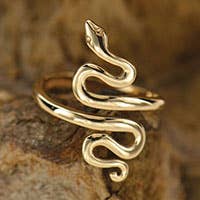 Nina Designs - Vente Bague de cocktail/de cérémonie - Bague serpent ajustable en argent sterling ou en bronze0