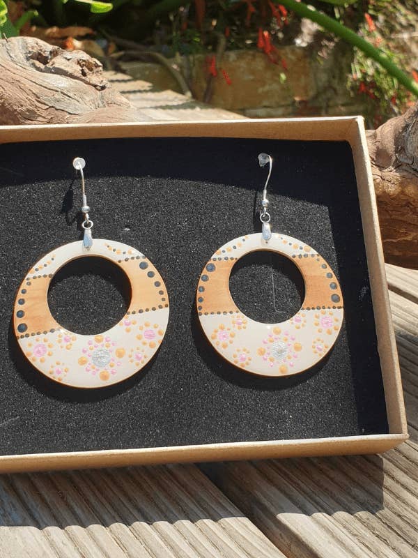 ”Mandala Inspiration” rosa örhängen för wholesale av L'Ecrin Vert