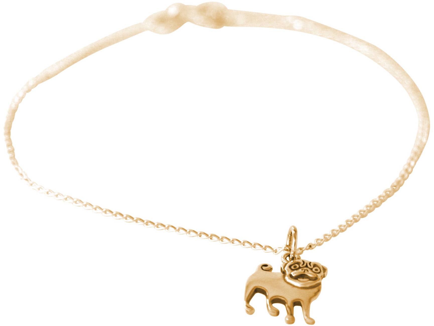 REMOVED BRAND – Pulseira com pendente por atacado – Pulseira com pingente Gemshine Pug Dog banhada a ouro prata 9254