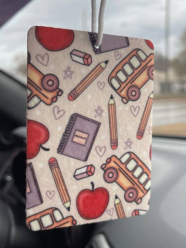 Teacher Apple And Bus Air Freshener for wholesale by Southern Chic