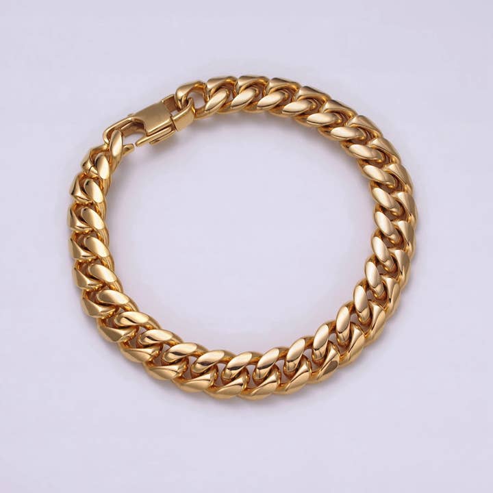 Aim Eternal - Wholesale Link & Chain Bracelet - Thick Gold Miami Cuban Curb Chain Bracelet 10mm 12mm 14mm Stainless Steel Chain Men Bracelet WA1720 WA1721 WA1722