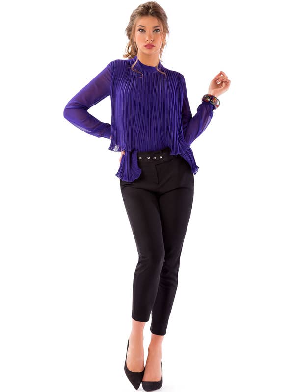 Plisserad Chiffong Blus för wholesale av ZUMBI Fashion Store