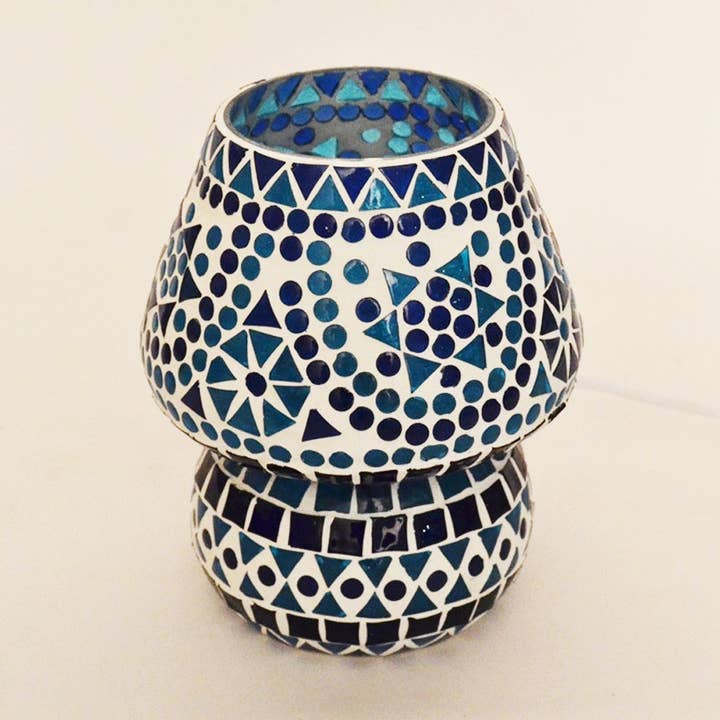 Table lamp glass mosaic small mushroom for wholesale by Orientals