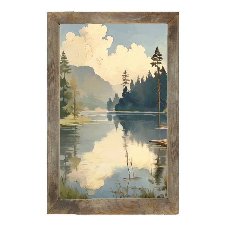 ginger blue - Wholesale Art Print - Mirror Lake - Vertical Frame