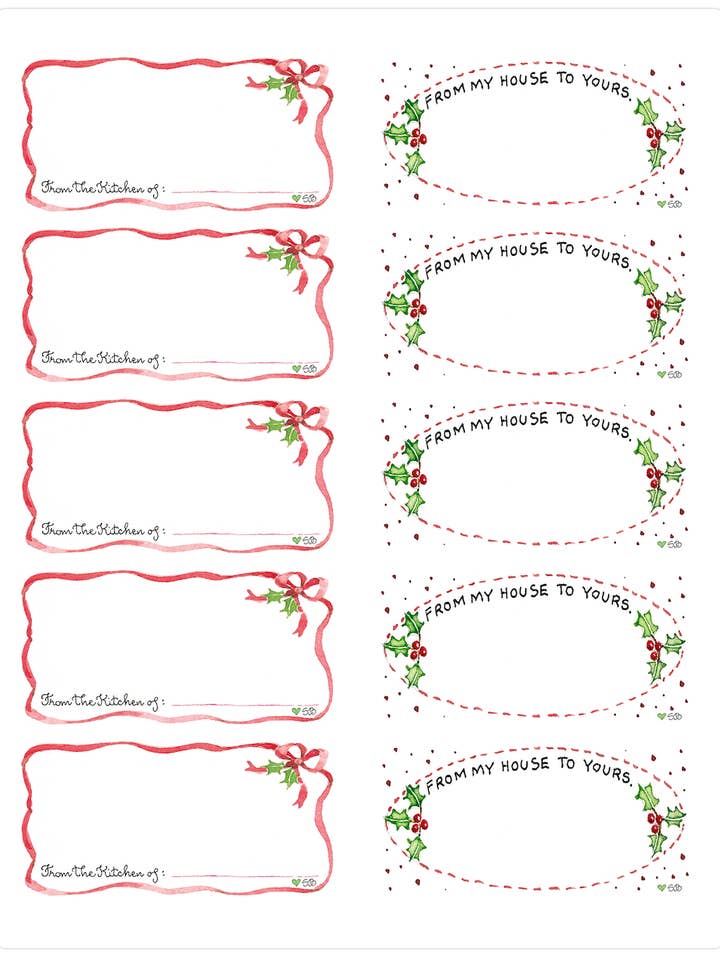 Christmas Canning Labels for wholesale by Susan Branch Studios