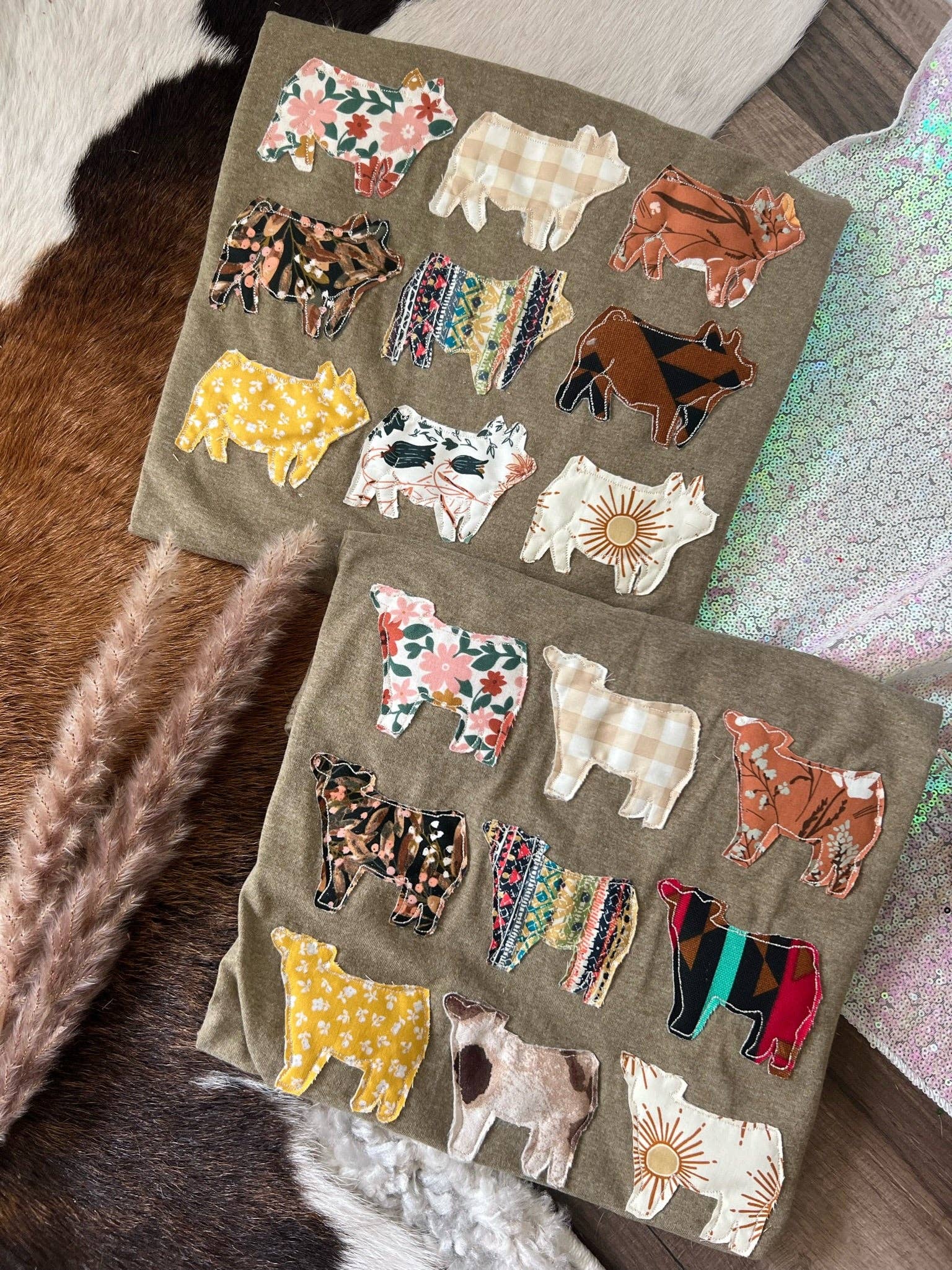 The White Stitch - Vente T-shirt – femme - Des vaches qui répètent | Olive1