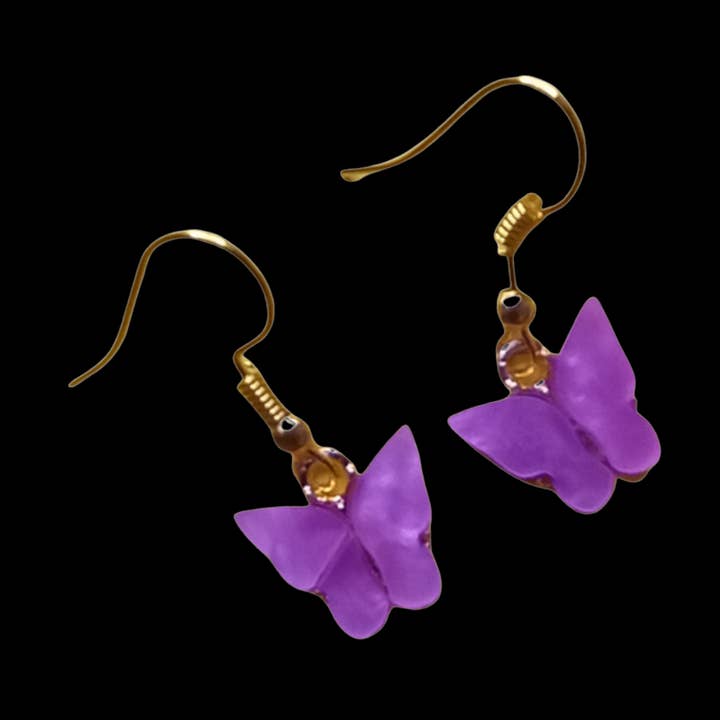 Pendientes de mariposa esmaltado para venta al por mayor de Funky Welsh Craft and Gifts