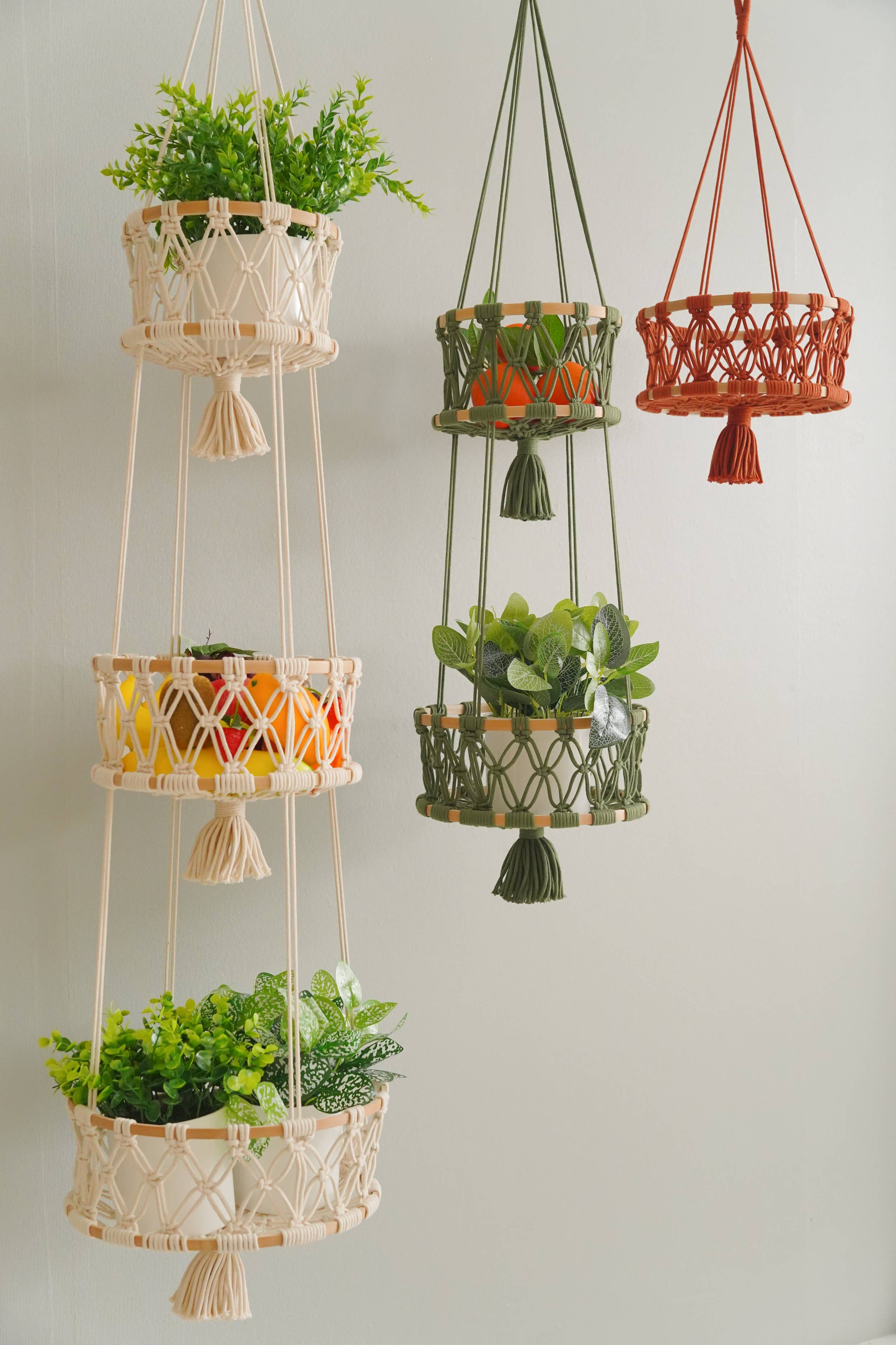 BeanDaikon - Vente Jardinière suspendue - Corbeille à fruits suspendue H9614