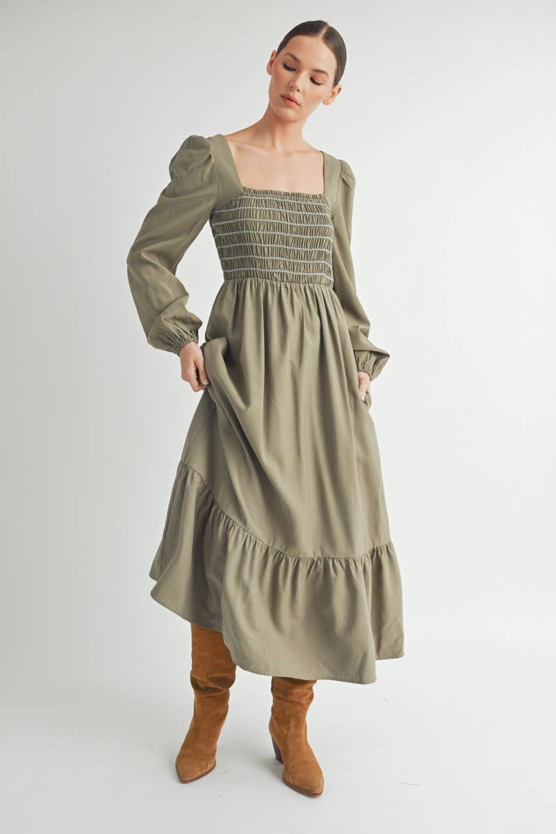 OLIVE Smocked Maxi Dress -1 for wholesale on Faire3