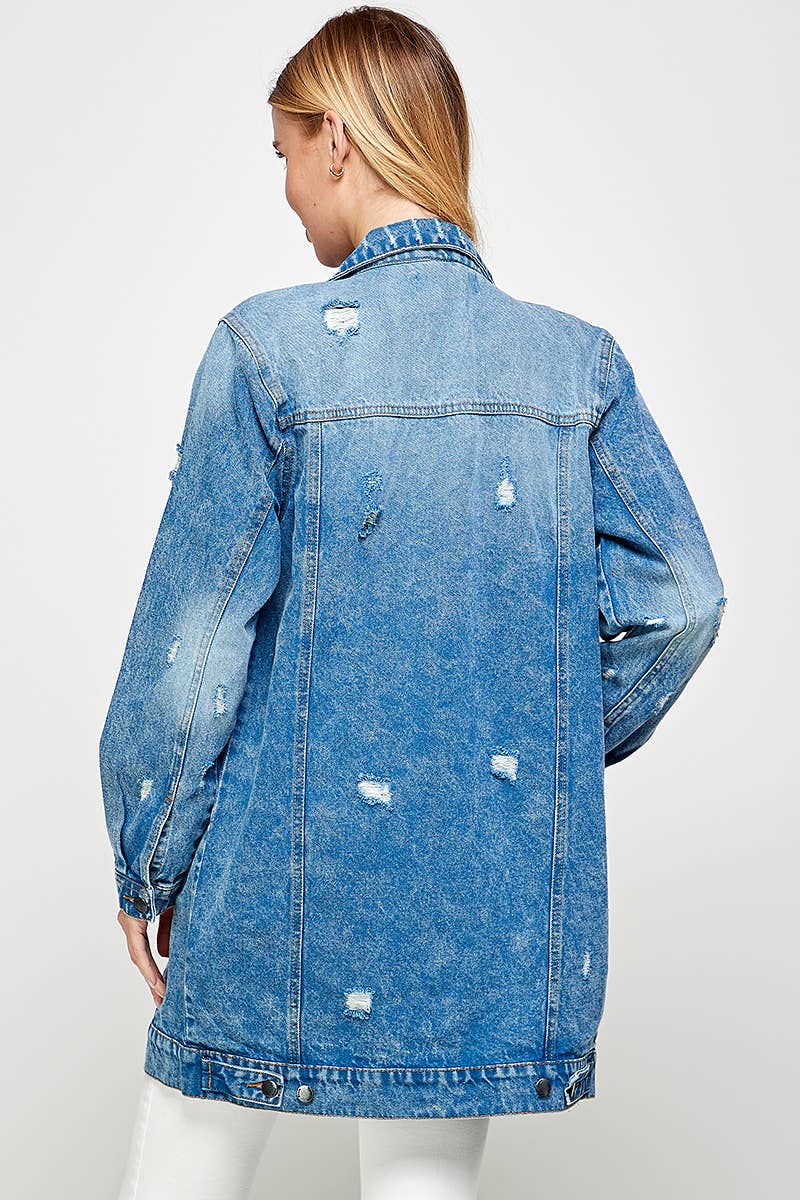 MED Women's Denim Jacket with Distressed for wholesale on Faire4