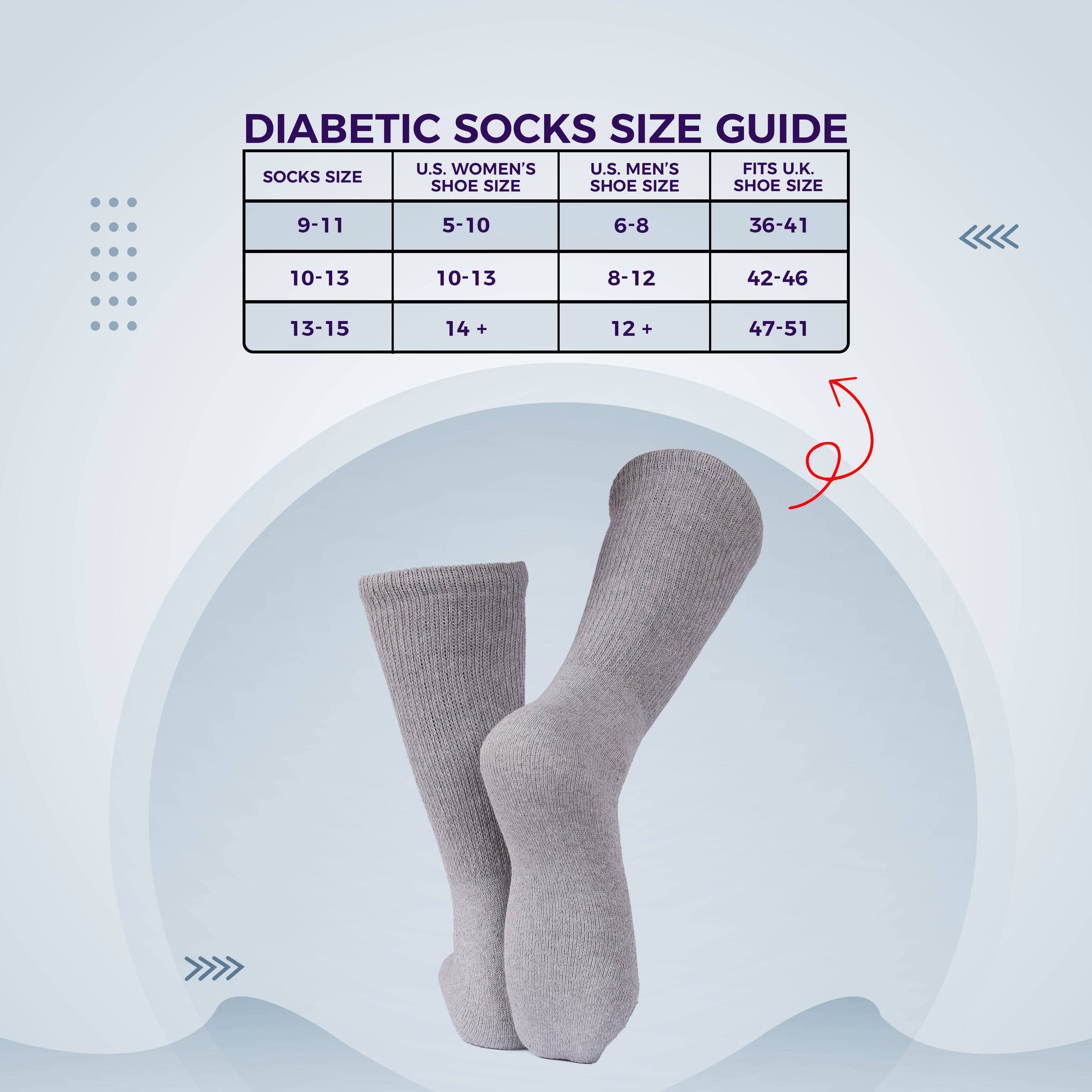 VINCO GROUP – Großhandel Socken - Unisex – Diabetiker-Crew-Socken Komfort Arztzugelassen Nicht bindend Zirkulierende Baumwollpolsterung Für Herren Damen.10