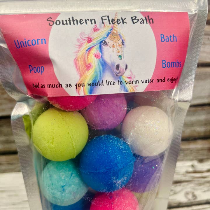 Southern Fleek Bath LLC - Wholesale Bath bomb/fizz - Unicorn Poop Bath Bombs5