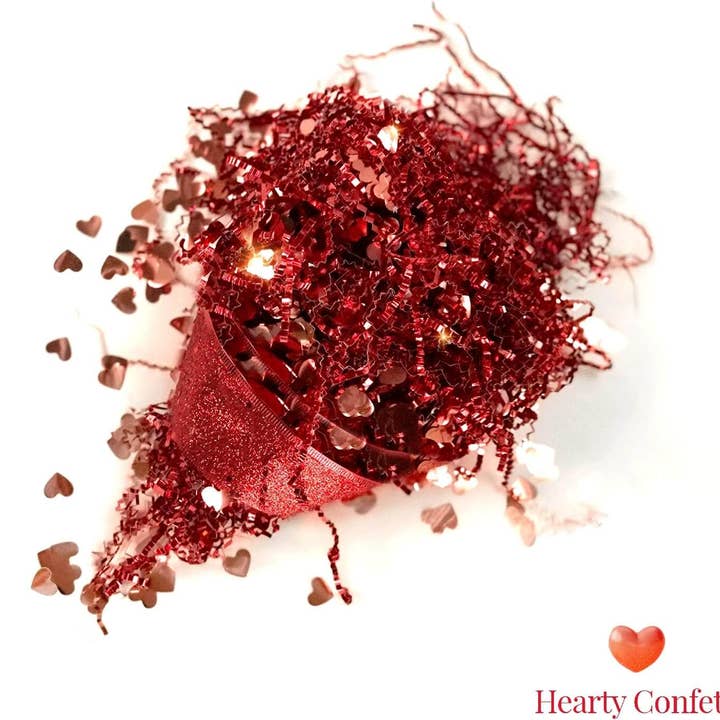Posh Paper - Wholesale Gift Bag - Valentine's Day Crinkle Paper Shredded Gift Basket Filler, 1 LB
