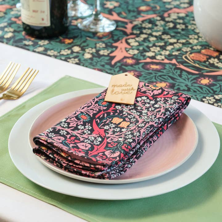 Blackthorn Rouge - William Morris Napkin for wholesale by ART CUSHIONS