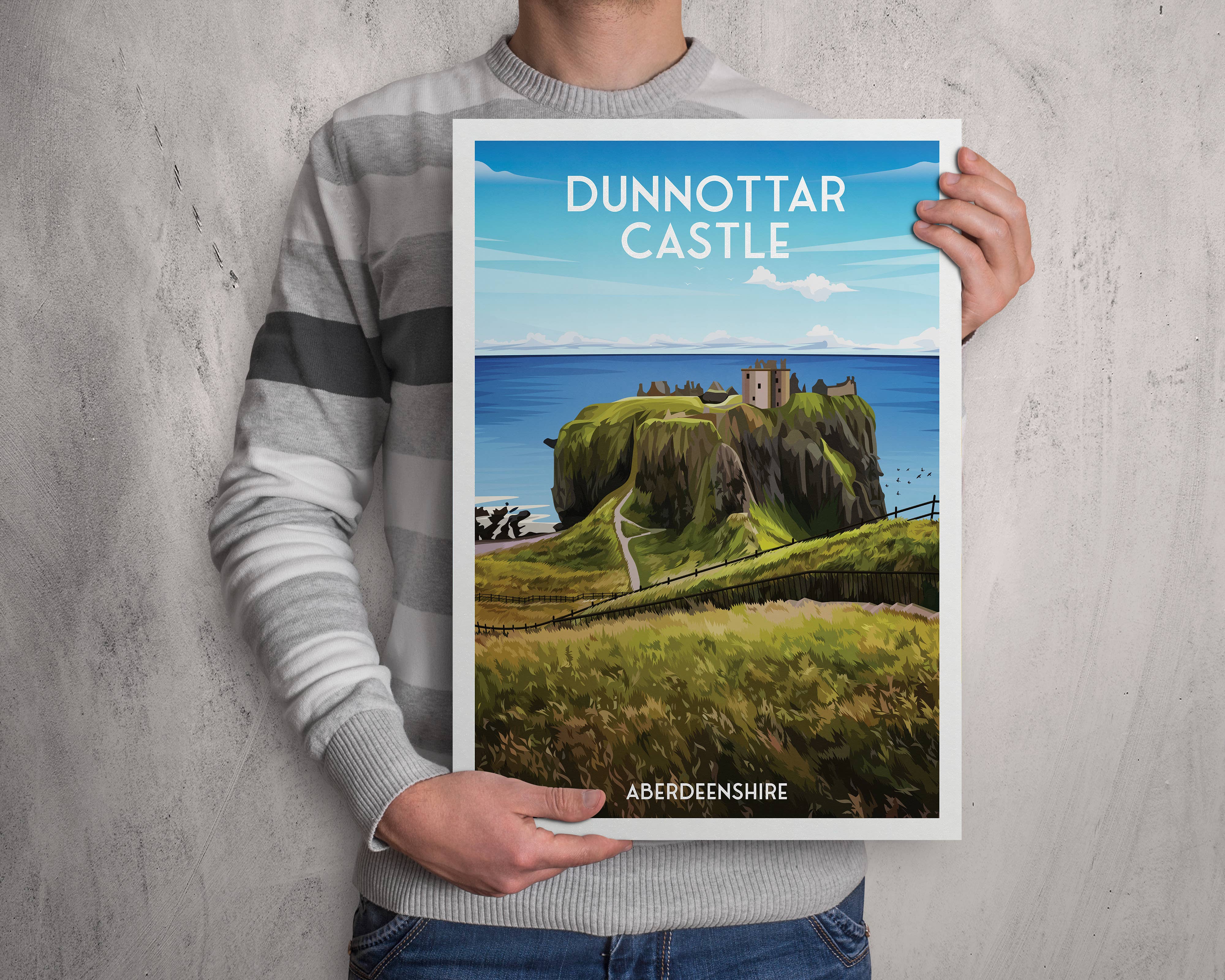 Printagonist – wholesale Poster – Dunnottar Castle Aberdeenshire Travel Poster - Stonehaven2