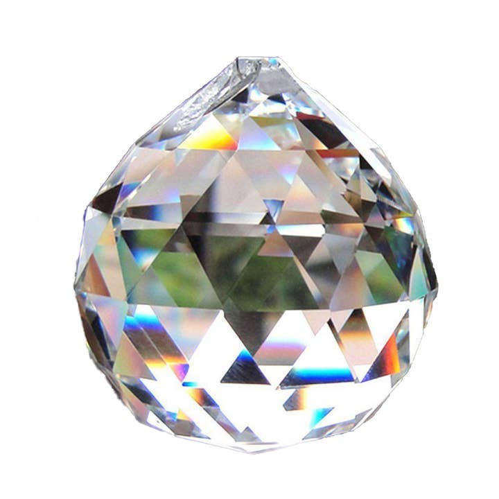 Decor N Beyond – wholesale Ornament – Box of 12 1.6" (40mm) Faceted Round Crystal Ball