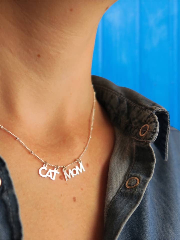 Katzenmama-Halskette für Katzenmütter - Perlenkette für den Großhandel von Hirondelle Bijoux