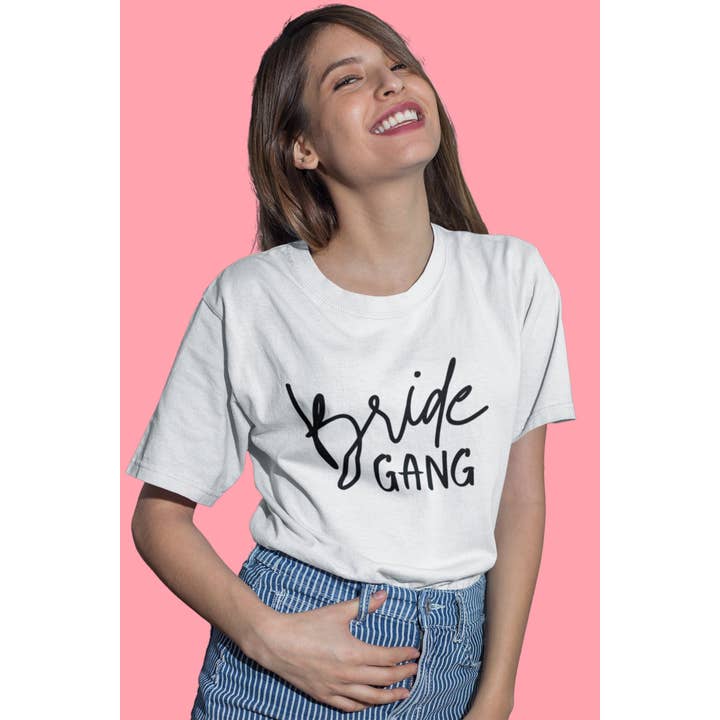 Bride Gang T-Shirt, Rehearsal Dinner Outfit, Bridal Apparel for wholesale by Never Knew I Needed