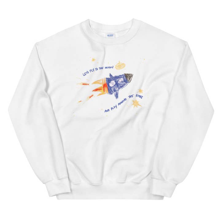 Fly Me To The Moon Sweatshirt (Adult Unisex) for wholesale by Akimiro Studio