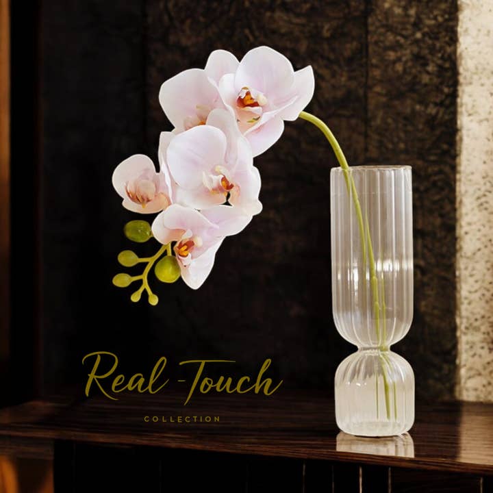 Angel Isabella - Wholesale Artificial Flowers - 17.5" Real Touch Orchid – High-End Moisturized Coating
